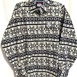 VTG 90s WESTERN BUTTON UP SHIRT by CLUB DANCE TNN AZTEC SOUTHWESTERN PRINT Sz LG